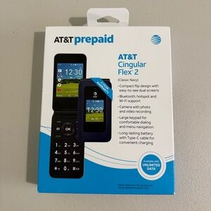 AT&T Prepaid Flip Phone Cingular Flex 2 Easy Use Senior Large Keypad 4G LTE